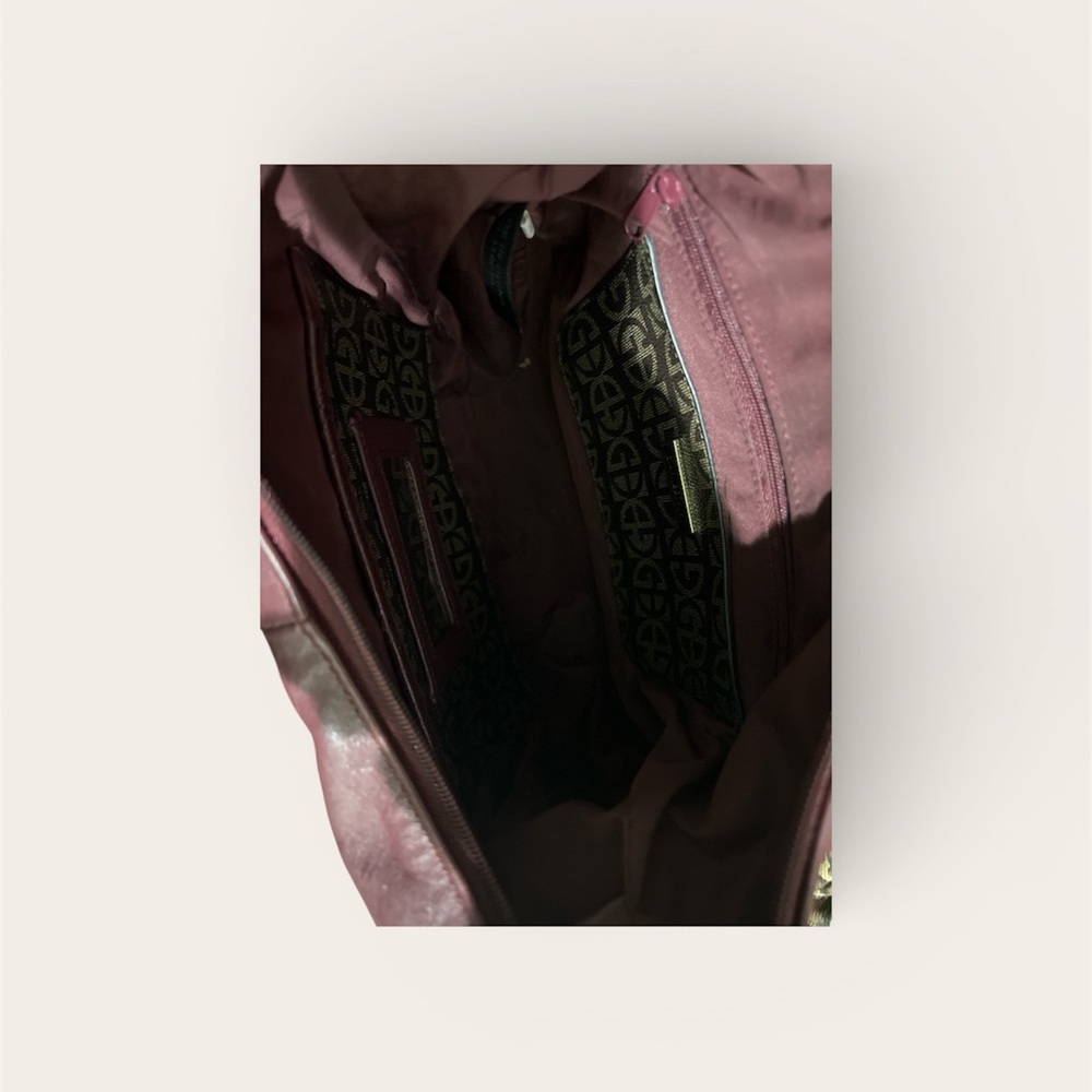 Giani Bernini Dark Burgundy Leather Shoulder Bag - Picture 6 of 8